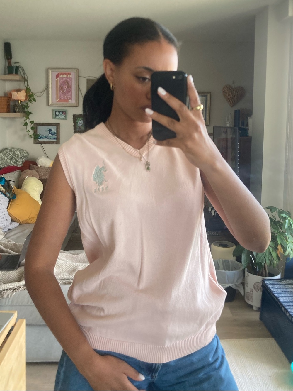 U.S. Polo Assn Pink Sweater Vest